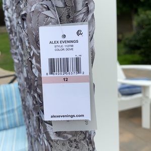 Rosette A-line Gown, Alex Evenings, Size 12, Grey